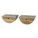 Lot de 2 chevets demi lune en bois massif naturel avec 1 tiroir