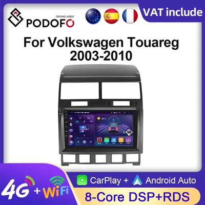 PodoNuremberg-Autoradio Android AI Voice pour Volkswagen Touareg Carplay 4G GPS 2 Din 2003-2010