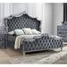 Coaster Furniture Antonella Upholstered Tufted Bed Camel/Ivory And Grey