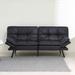 Modern Leather Folding Sleeper Sofa Convertible Memory Foam Futon Couch Bed