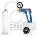 LeLuvÂ® Maxi Penis Pump w/ Blue Handle Clear Hose + Protected Gauge | TPR Sleeve 4 Constriction Rings | 9 x 2.125 Cylinder