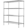 36 Deep x 36 Wide x 74 High 4 Tier Gray Starter Shelving Unit