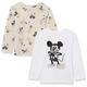 Amazon Essentials Disney | Marvel | Star Wars Jungen Langärmelige T-Shirts, 2er-Pack, Gewellter Mickey, 11-12 Jahre
