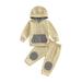 Licupiee Toddler Baby Boy 2Pcs Fall Clothes Long Sleeve Striped Pocket Hoodie with Pocket and Pants Casual Tracksuit Winter Outfit