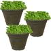 Sunnydaze Franklin Polyresin Outdoor Flower Pot Planter - Sable - Set of 3