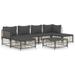 Suzicca 7 Piece Patio Set with Cushions Anthracite Poly Rattan