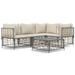 Suzicca 5 Piece Patio Set with Cushions Anthracite Poly Rattan