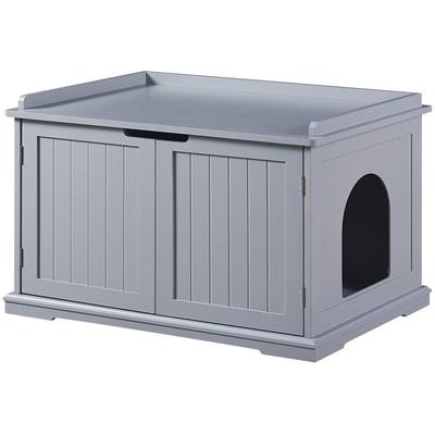 Large Cat Litter Box Enclosure, Gray - Unipaws - U...