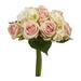 Nearly Natural 12 Rose and Hydrangea Bouquet Artificial Flower (Set of 6)