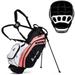 Ask Echo Lightweight Golf Stand Bag with 14 Way Full Length Dividers 9 Pockets External Putter Tube with Rain Cover