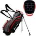 Ask Echo Lightweight Golf Stand Bag with 14 Way Full Length Dividers 9 Pockets External Putter Tube with Rain Cover