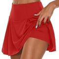 Sksloeg Skorts for Ladies Clearance Athletic Skirt Tennis Skort with Shorts Golf Skirts Workout Running Sport Skorts Red 5XL