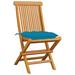 Red Barrel Studio® Patio Chairs Outdoor Bistro Folding Chair w/ Cushions Solid Wood Teak Wood in Brown | 35 H x 18.5 W x 23.6 D in | Wayfair
