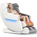 Inbox Zero 4D Full Body Massage Chair Zero Gravity Shiatsu Recliner w/ SL Track, AI Voice Faux /Stain Resistant in Gray/White | Wayfair