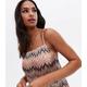 Brown Zig Zag Lace Tiered Strappy Smock Midi Dress New Look