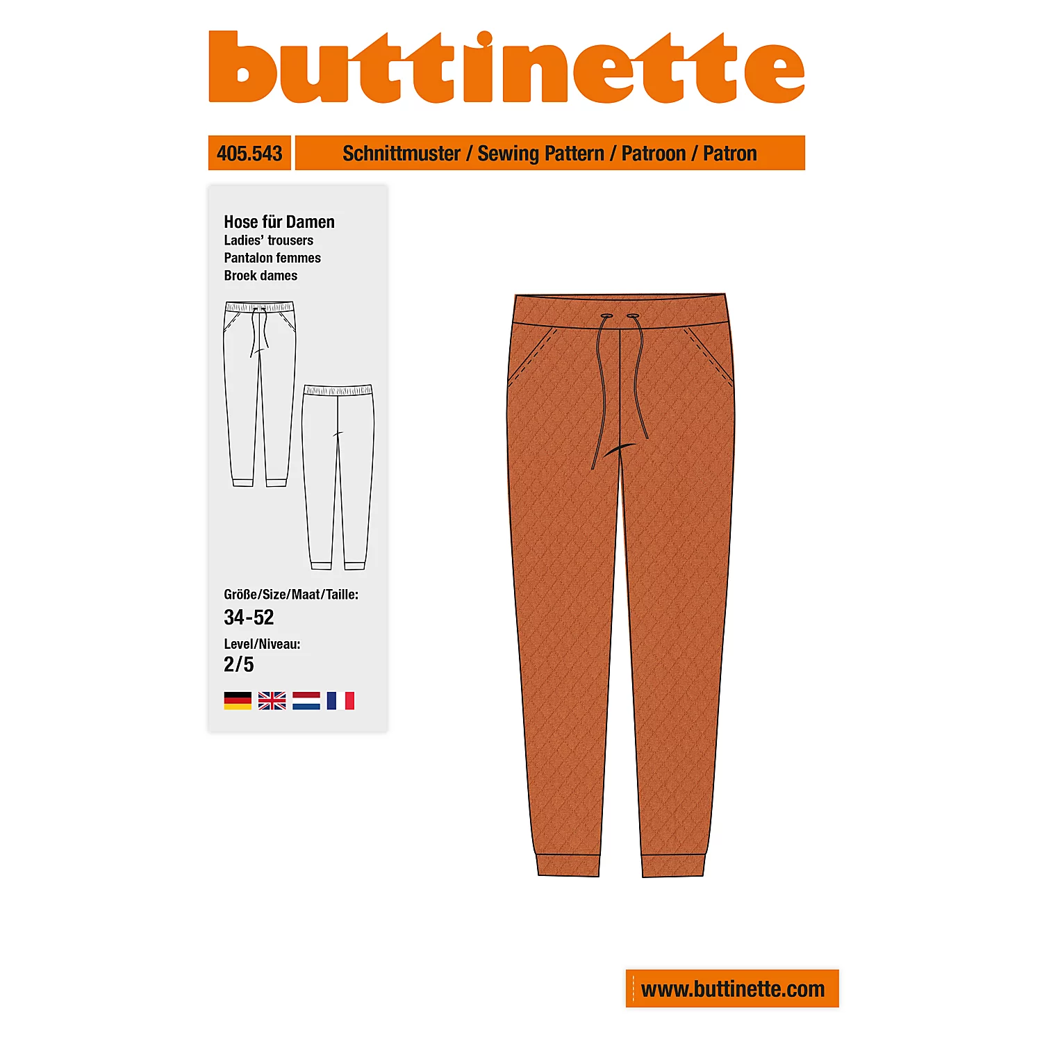 buttinette Patron "pantalon" pour femme