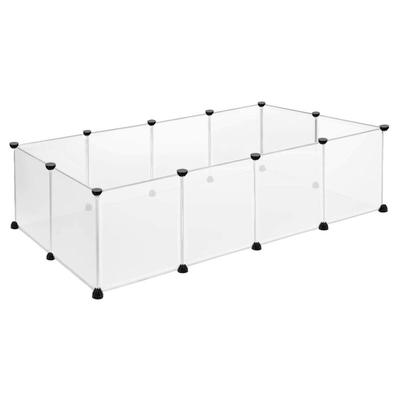 Freigehege 12Pcs Laufstall 145x75x48cm Laufgitter Welpenlaufstall Weiß Kleintiergehege 35x45cm per