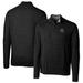 Men's Cutter & Buck Black Los Angeles Rams Helmet Lakemont Tri-Blend Quarter-Zip Pullover Sweater