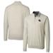 Men's Cutter & Buck Oatmeal Los Angeles Rams Helmet Lakemont Tri-Blend Quarter-Zip Pullover Sweater