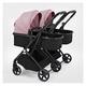 Toddler Stroller Pram for Twins Side by Side,Detachable 2 Single Strollers Double Pushchair with Reversible Bassinet,Adjustable Canopy,Infant Stroller for 0-3 Years Boys Girls (Color : Pink-1)