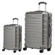 RMW Suitcase Large & Cabin Case | Combination Lock | Travel Bag | Dual Spinner Wheels | Luggage | Lightweight | Hard Shell | Carry-ons & Hold | (Dark Grey, Cabin 20" + Large 28")