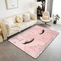 Eyelash Decorative Carpet Eyes Pattern Design Indoor Floor Mat Glitter Jade Pink Living Room Rugs for Kids Modern Simple Lovely Accent Rug Ultra Soft Room Decor Area Rug Accent Rug 150*200cm