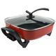 Electric Frying Pan Multicooker, 1360W Square Non-stick Multi-Function Electric Frying Pan with Lid Adjustable Thermostat Electric Skillet with Easy Clean Coating for Fry Sauté Braise (5L)