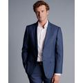 Men's Sharkskin Suit Jacket - Ocean Blue, 40S Short by Charles Tyrwhitt