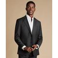 Men's Natural Stretch Twill Suit Jacket - Charcoal Black, 44R Regular by Charles Tyrwhitt