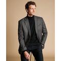 Men's Herringbone Wool Texture Jacket - Dark Grey, 46R Regular by Charles Tyrwhitt