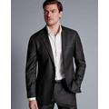 Men's British Luxury Stripe Suit Jacket - Charcoal Black Grey, 38S Short by Charles Tyrwhitt