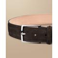 Men's Made In England Suede Belt - Chocolate Brown, 34 by Charles Tyrwhitt