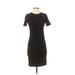 J.Crew Mercantile Casual Dress - Bodycon Crew Neck Short sleeves: Black Print Dresses - Women's Size X-Small