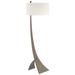 Stasis 58.5" High Dark Smoke Floor Lamp With Natural Anna Shade