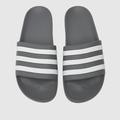 adidas adilette aqua sandals in white & grey