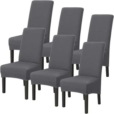 Litreve - Set mit 6 Stuhlhussen, xl, dehnbar, grau, abnehmbarer, waschbarer, moderner Bezug für das
