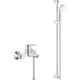 Set Mitigeur monocommande Bain/douche + Ensemble de douche complet 2 jets Tempesta 100