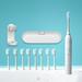 Scnor Electric Toothbrushes with 8 Replacement Brush Heads Rechargeable Whitening Power Sonic Tooth Brush for Adults and Kids Smart Timer 6 Modes 1 Count