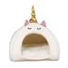Adorable Unicorn Pet Sleep Cage Winter Warm Pet Bed for Hamster Rabbit Squirrel (White Size M)