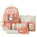 Sprifallbaby 5Pieces Girls Bag Set Cartoon Doll Backpack + Shoulder Bag + Wallet + Drawstring Bag + Pencil Case for Students