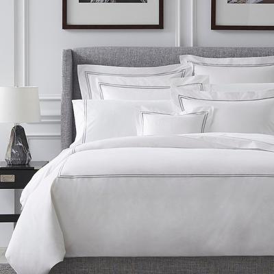 SFERRA Grande Hotel Bedding - White with Navy Embroidery, White with Navy Duvet Cover, Twin White with Navy Duvet Cover - Frontgate