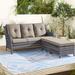Red Barrel Studio® Johnaya 3 Piece Sofa Seating Group w/ Cushions Synthetic Wicker/All - Weather Wicker/Wicker/Rattan in Gray | Outdoor Furniture | Wayfair
