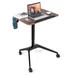 Inbox Zero Alaina 28" W Height Adjustable Rectangle Standing Desk Wood/Metal in Black/Brown | 28 W x 23 D in | Wayfair