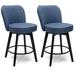 Corrigan Studio® Kyenzie Swivel 26" Counter Stool Wood/Upholstered in Blue | 39.8 H x 19.68 W x 20 D in | Wayfair 14BC2574EA164B06950142794ADF95F9
