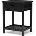 Winston Porter Sibyl Bamboo Nightstand, nightstands, table de chevet Wood in Black | 20.2 H x 15.75 W x 13.78 D in | Wayfair