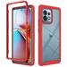 K-Lion Clear Case for Motorola Moto Edge+ 2023 Rugged Transparent Clear Back Shell Shockproof Flexible Bumper Scratch-Resistant Non-Yellowing Case for Motorola Edge+ 2023 Red