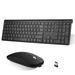 UrbanX Plug and Play Compact Rechargeable Wireless Bluetooth Full Size Keyboard and Mouse Combo for Lenovo Tab M10 Gen 3 - Windows macOS iPadOS Android PC Mac Laptop Smartphone Tablet -Black