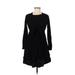 ASOS Casual Dress - A-Line Crew Neck Long sleeves: Black Print Dresses - Women's Size 6