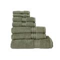Restmor Ltd Supreme Egyptian Collection 100% Cotton 7 Piece Bath Towel Set 500GSM Contains 2 Face cloth flannels, 2 Hand Towels, 2 Bath Towels 1 Large Bath Sheet (Sage Green)