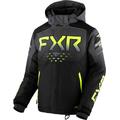 FXR Helium 2023 Youth Snowmobile Jacket, black-grey-yellow, Size 36